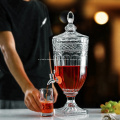 Dispensador de bebidas de vidrio de jugo de jarra de vidrio en relieve
